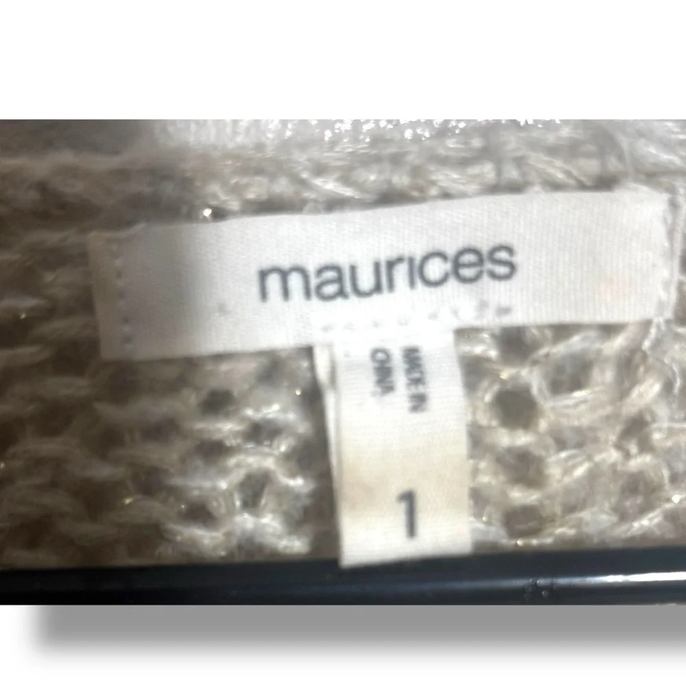Maurices Elegant Colorblock Blue/Gray/Tan Lightweight Loose Fit Women's Sweater